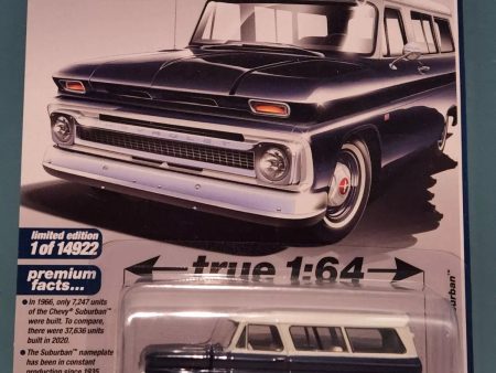 Auto World 1966 Chevy Suburban Dark Blue White Premium 2021 Release 5B 1:64 Diecast Cheap