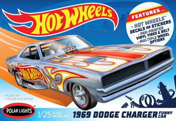 Polar Lights 1969 Dodge Charger Funny Car Hot Wheels - 1 25 Scale Model Kit Online Sale