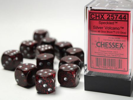 Chessex Speckled Silver Volcano 16mm d6 Dice Block (12 dice) For Cheap