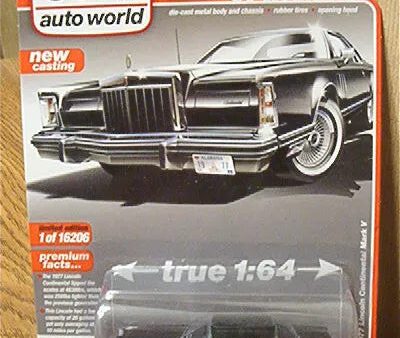 Auto World 1977 Lincoln Continental Mark V Black Premium 2021 Release 4B 1:64 Diecast For Cheap