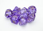 Chessex Translucent Lavender gold Polyhedral 7-Dice Set (with bonus die) on Sale