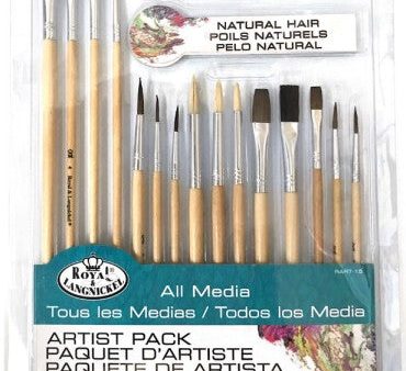 ROYAL & LANGNICKEL Assorted All Media Taklon Beginner Art & Craft Brushes 15pc Value Pack Online Hot Sale