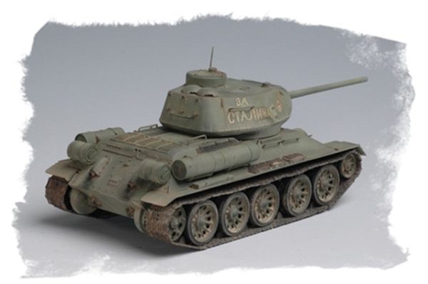 HobbyBoss Soviet T-34 85 (Model 1944 flattened turret)Tank - 1 48 Scale Model Kit For Cheap