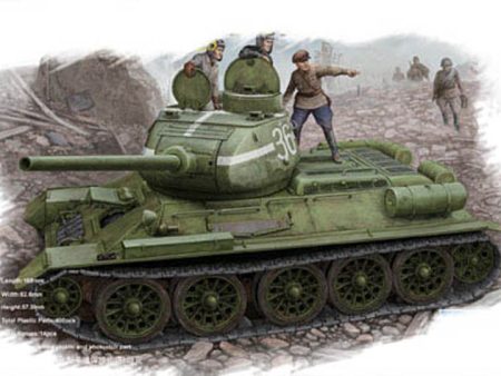 HobbyBoss Soviet T-34 85 (Model 1944 flattened turret)Tank - 1 48 Scale Model Kit For Cheap