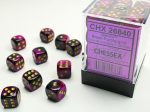 Chessex Gemini Black-Purple gold 12mm d6 Dice Block (36 dice) For Cheap