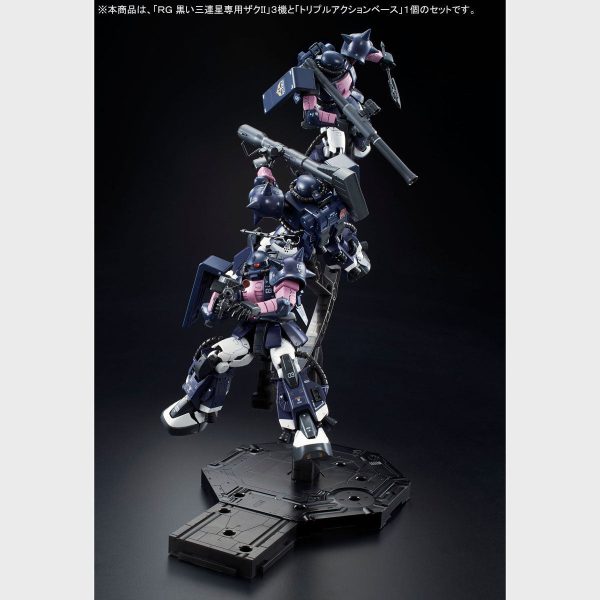 【TRIPLE ACTION BASE INVOLVED】RG 1 144 MS-06R-1A Black Tri Star Zaku II [3 IN 1 SET] For Sale