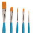 ROYAL & LANGNICKEL Assorted Acrylic Gold Taklon Brushes 10pc Value Pack Online Sale