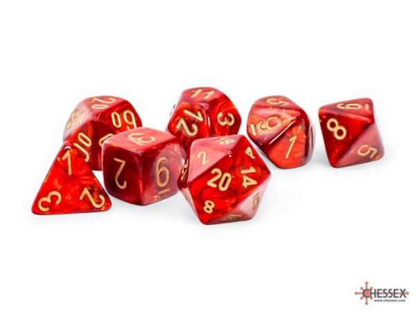 Chessex Scarab Mega-hedral Scarlet gold 7-Die Set For Cheap