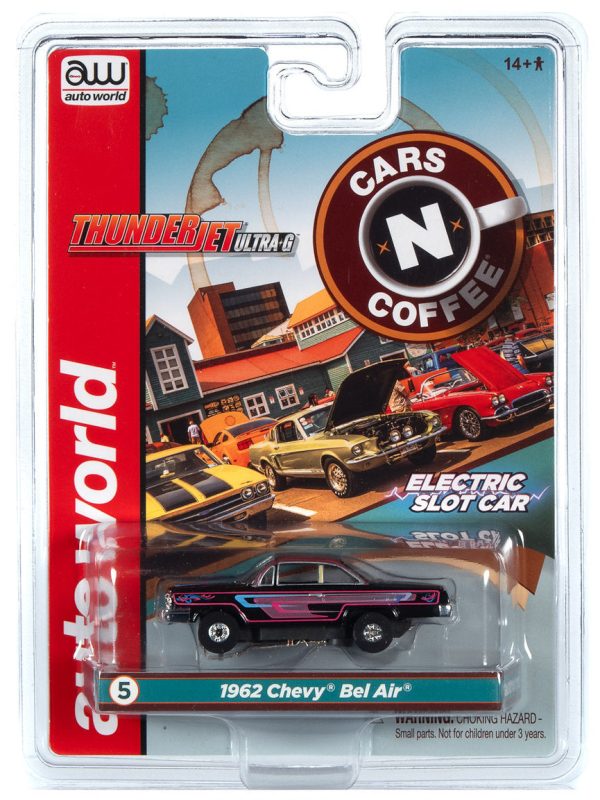 Auto World New  62 Chevy Bel Air (Black Purple) Rel. 31 Cars & Coffee SC360 Online Sale