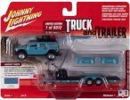 Johnny Lightning 2004 Hummer with Car Hauler Trailer 2021 Release 1B - 1:64 Diecast Fashion