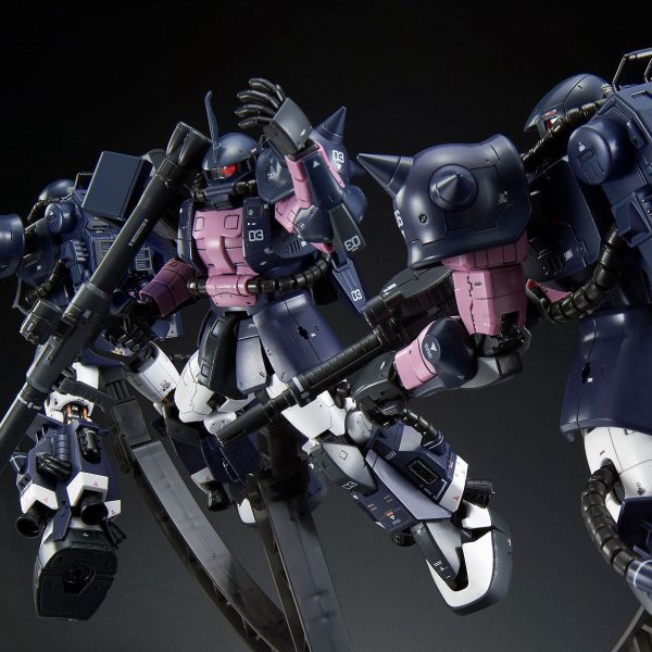 【TRIPLE ACTION BASE INVOLVED】RG 1 144 MS-06R-1A Black Tri Star Zaku II [3 IN 1 SET] For Sale