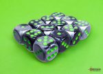 Chessex Gemini Black-Grey green 16mm d6 Dice Block (12 dice) Cheap