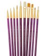 ROYAL & LANGNICKEL Assorted All Media Gold Taklon Bristle Brushes 10pc Value Pack For Discount