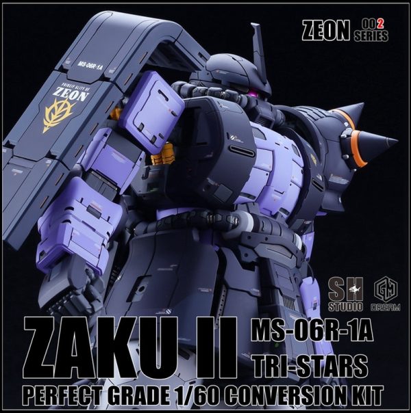 SH STUDIO 1 60 PG MS-06R-1A High Mobility Type Zaku II Black Tri-Star [Conversion Kit] Sale