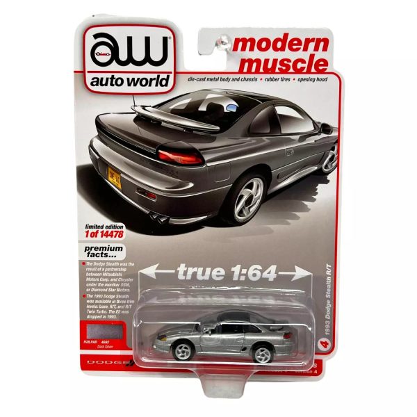 Auto World 1993 Dodge Stealth R T Dark Silver Premium 2021 Release 4B 1:64 Diecast Hot on Sale