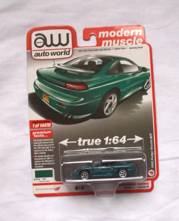 Auto World 1993 Dodge Stealth R T Peacock Green Premium 2021 Release 4B 1:64 Diecast Discount