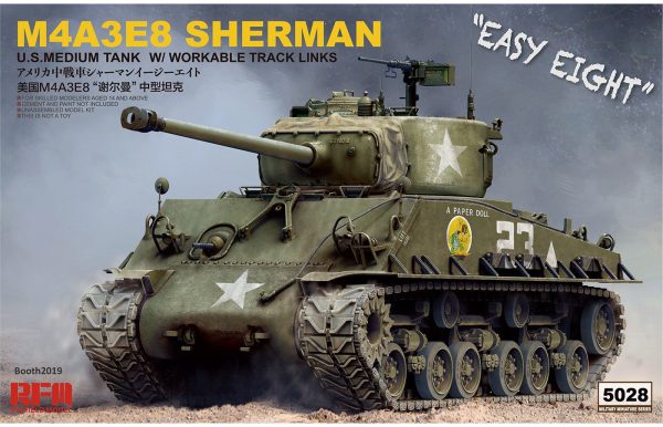 RFM M4A3E8 SHERMAN w  Workable Track Links - 1 35 Scale Model Kit For Sale