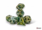 Chessex Marble Mega-hedral Green dark green 7-Die Set For Sale